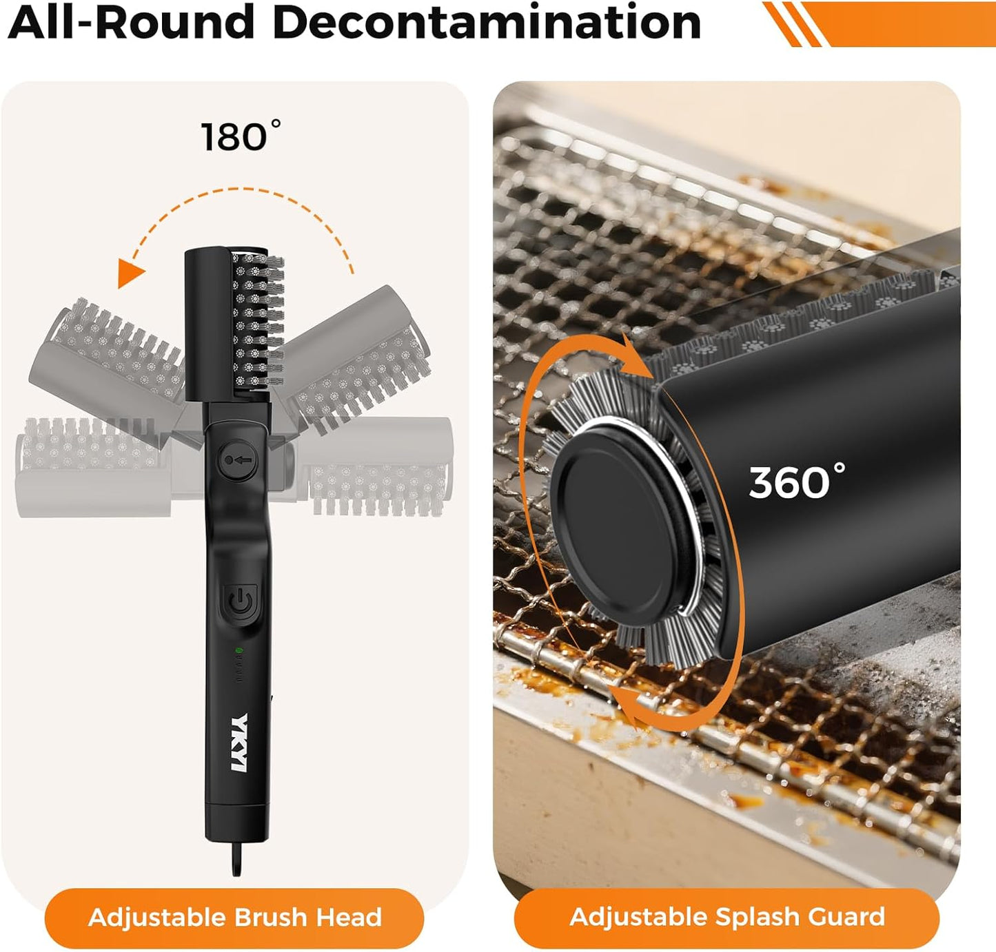 YKYI Electric BBQ Grill Brush – Rechargeable Self-Cleaning Grill Brush