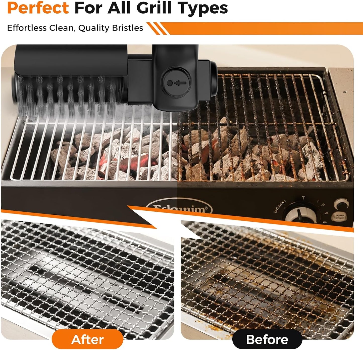 YKYI Electric BBQ Grill Brush – Rechargeable Self-Cleaning Grill Brush